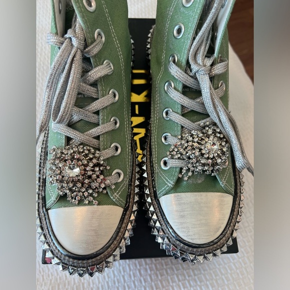 NEW Nan-Ku Couture Free People Cruise Studded Aloe High Top Sneaker - Picture 3 of 14
